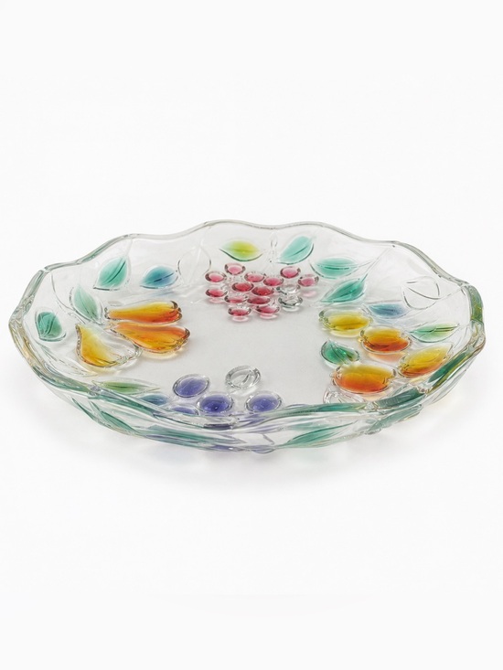 Mikasa Other - Vintage Mikasa Crystal Glass Platter Fruit Raised Design Centerpiece